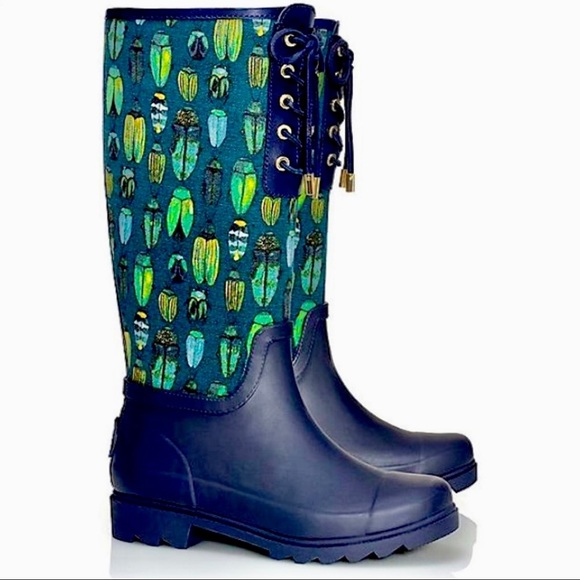 Tory Burch Shoes - Tory Burch Lana Beetle Rain Boots worn once